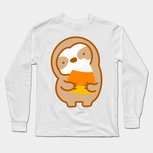 Cute Candy Corn Sloth Long Sleeve T-Shirt